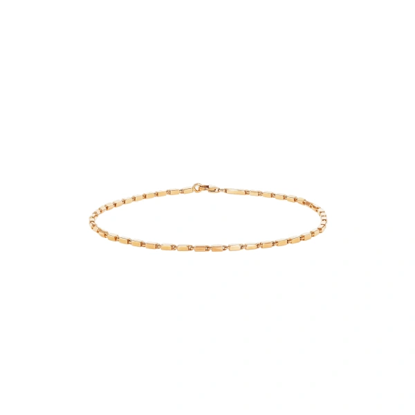 Suzanne Kalan Block-Chain Thin Bracelet in 18K Rose Gold | Fine Bracelets | Coveti