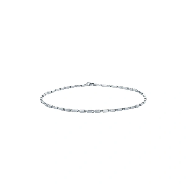 Suzanne Kalan Block-Chain Thin Bracelet in 18K White Gold | Fine Bracelets | Coveti