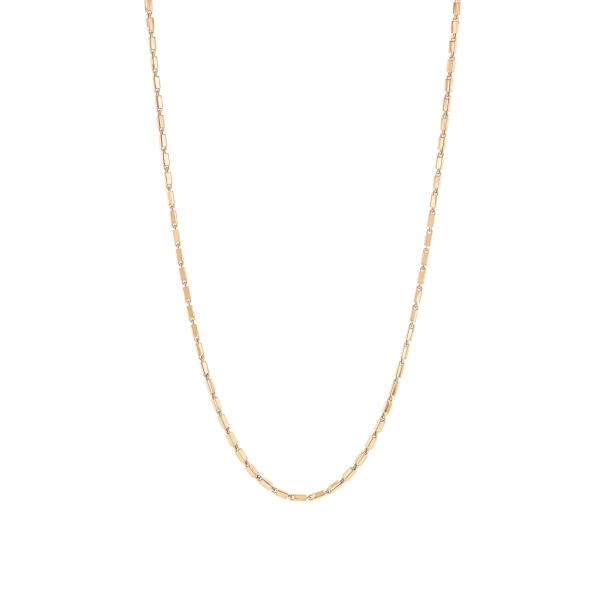 Suzanne Kalan Block-Chain Thin Necklace in 18K Rose Gold | Fine Necklaces | Coveti