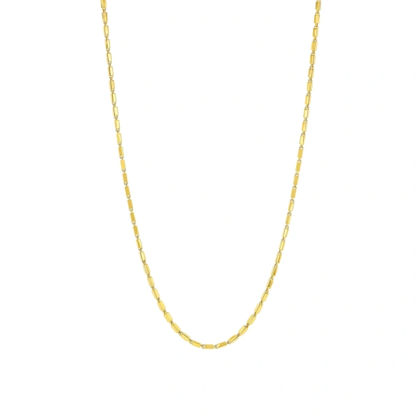 Suzanne Kalan Block-Chain Thin Necklace in 18K Yellow Gold | Fine Necklaces | Coveti