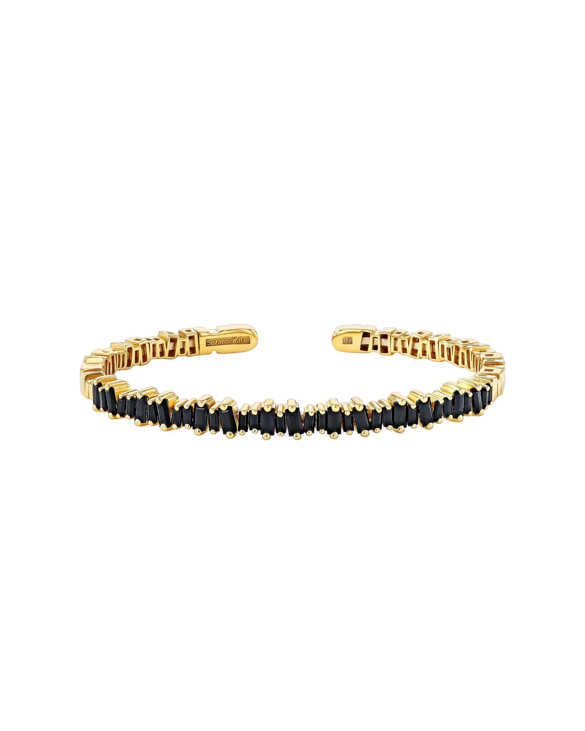 Suzanne Kalan Bold Bangle in 18K Yellow Gold, Black Sapphire Suzanne Kalan Bold Bangle in 18K Yellow Gold, Black Sapphire | Fine Bracelets | Coveti
