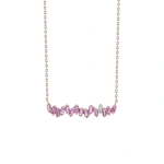 Suzanne Kalan Bold Bar Pendant in 18K Rose Gold, Pink Sapphire | Fine Necklaces | Coveti