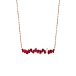 Suzanne Kalan Bold Bar Pendant in 18K Rose Gold, Ruby | Fine Necklaces | Coveti