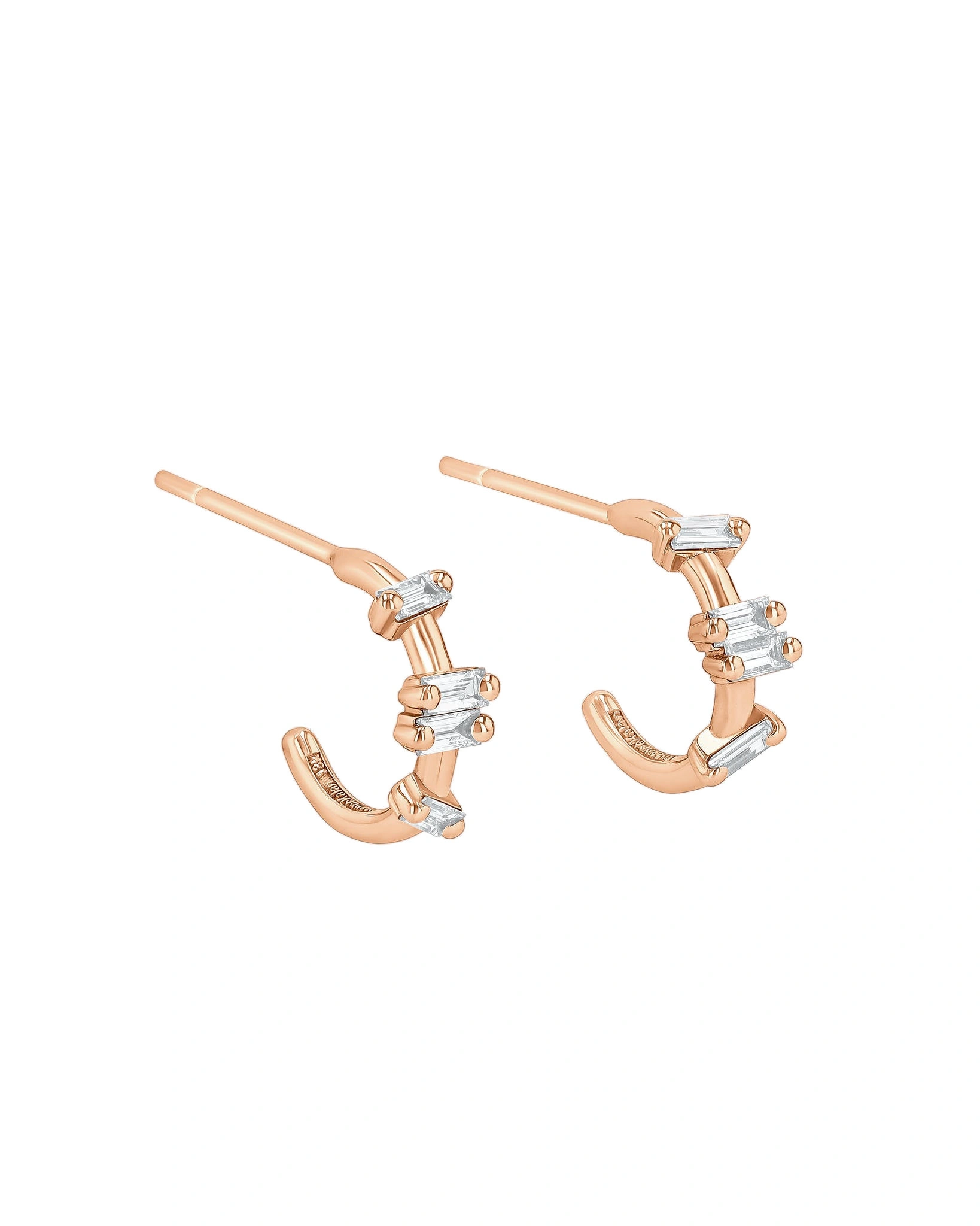 Suzanne Kalan Bold Barbwire Mini Hoops in 18K Rose Gold Suzanne Kalan Bold Barbwire Mini Hoops in 18K Rose Gold | Fine Earrings | Coveti