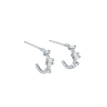 Suzanne Kalan Bold Barbwire Mini Hoops in 18K White Gold | Fine Earrings | Coveti