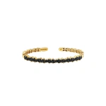 Suzanne Kalan Bold Black Sapphire Bangle in 18K Yellow Gold | Fine Bracelets | Coveti