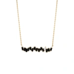 Suzanne Kalan Bold Black Sapphire Bar Pendant in 18K Yellow Gold | Fine Necklaces | Coveti