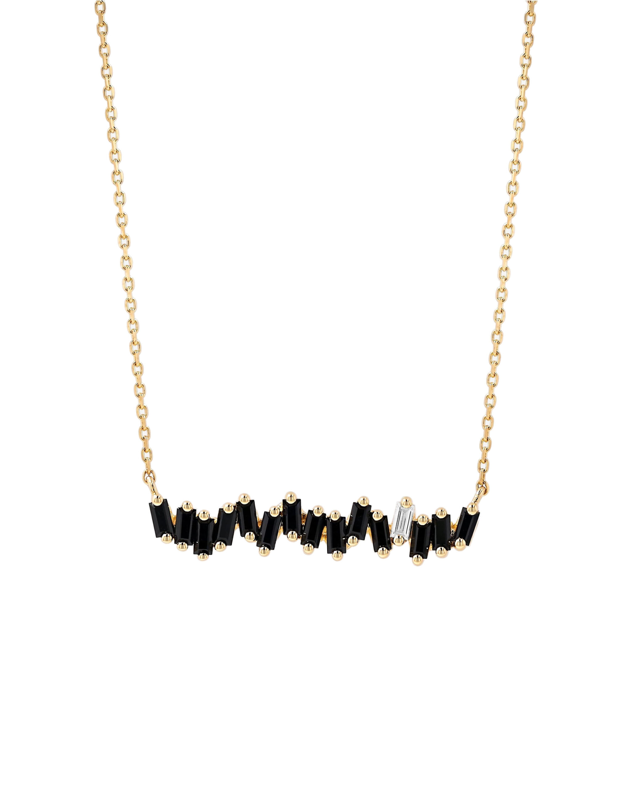 Suzanne Kalan Bold Black Sapphire Bar Pendant in 18K Yellow Gold Suzanne Kalan Bold Black Sapphire Bar Pendant in 18K Yellow Gold | Fine Necklaces | Coveti