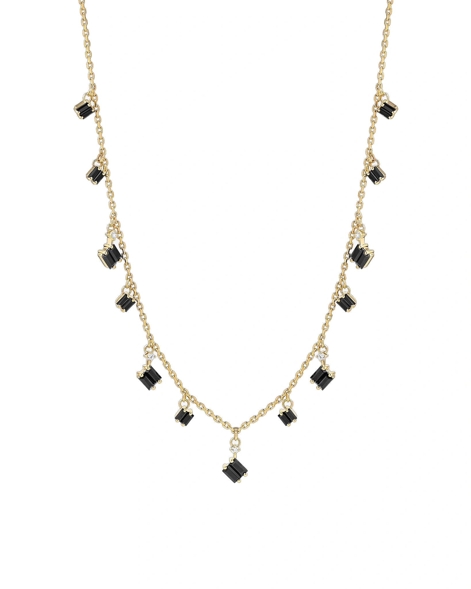 Suzanne Kalan Bold Black Sapphire Cascade Necklace in 18K Yellow Gold Suzanne Kalan Bold Black Sapphire Cascade Necklace in 18K Yellow Gold | Fine Necklaces | Coveti