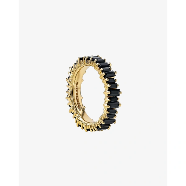 Suzanne Kalan Bold Black Sapphire Eternity Band in 18K Yellow Gold | Fine Rings | Coveti