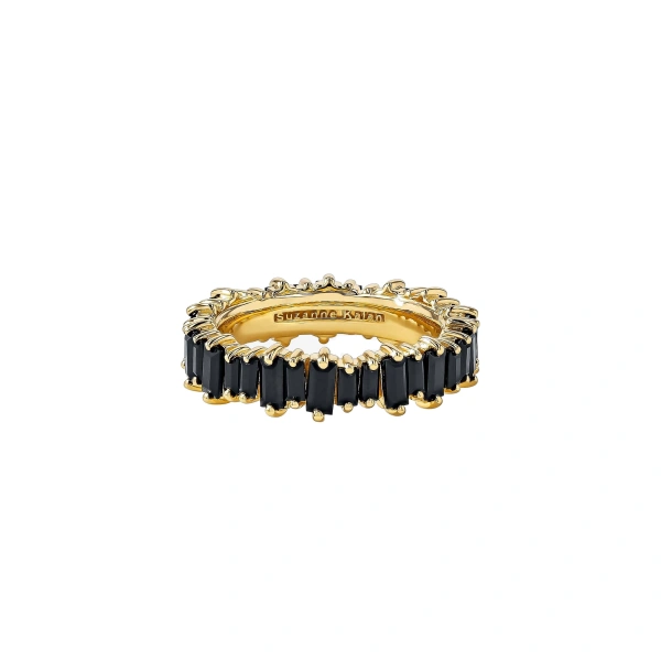Suzanne Kalan Bold Black Sapphire Eternity Band in 18K Yellow Gold | Fine Rings | Coveti