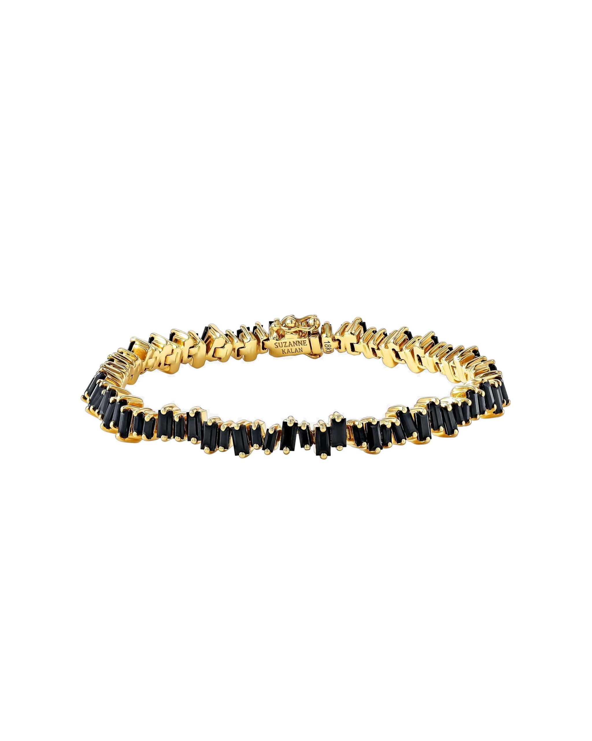 Suzanne Kalan Bold Black Sapphire Tennis Bracelet in 18K Yellow Gold Suzanne Kalan Bold Black Sapphire Tennis Bracelet in 18K Yellow Gold | Fine Bracelets | Coveti
