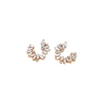 Suzanne Kalan Bold Burst Diamond Sideways Mini Hoops in 18K Rose Gold | Fine Earrings | Coveti
