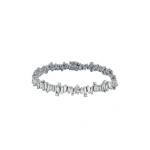 Suzanne Kalan Bold Burst Diamond Tennis Bracelet in 18K White Gold | Fine Bracelets | Coveti