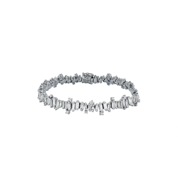 Bold Burst Diamond Tennis Bracelet in 18K White Gold