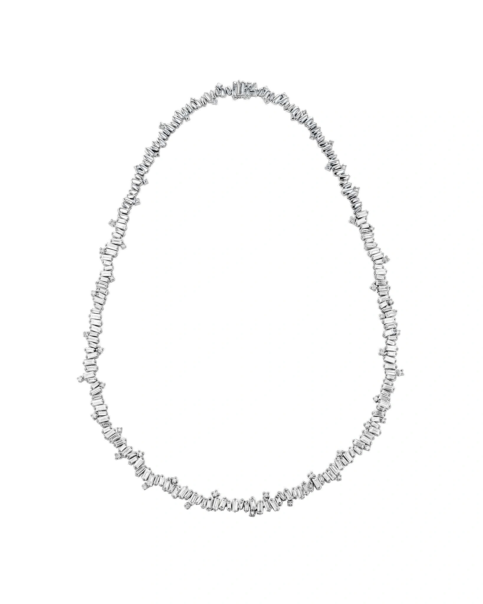 Suzanne Kalan Bold Burst Diamond Tennis Necklace in 18K White Gold Suzanne Kalan Bold Burst Diamond Tennis Necklace in 18K White Gold | Fine Necklaces | Coveti