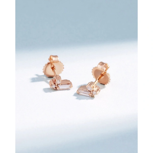 Suzanne Kalan Bold Burst Mini Diamond Studs in 18K Rose Gold | Fine Earrings | Coveti