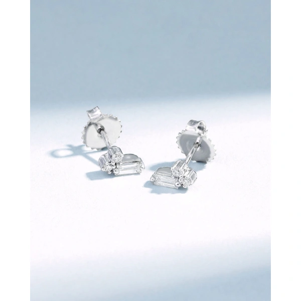 Suzanne Kalan Bold Burst Mini Diamond Studs in 18K White Gold | Fine Earrings | Coveti