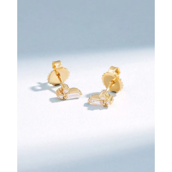 Suzanne Kalan Bold Burst Mini Diamond Studs in 18K Yellow Gold | Fine Earrings | Coveti