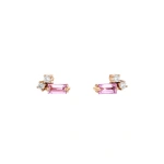 Suzanne Kalan Bold Burst Mini Pink Sapphire Studs in 18K Rose Gold | Fine Earrings | Coveti