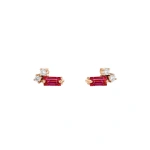 Suzanne Kalan Bold Burst Mini Ruby Studs in 18K Rose Gold | Fine Earrings | Coveti