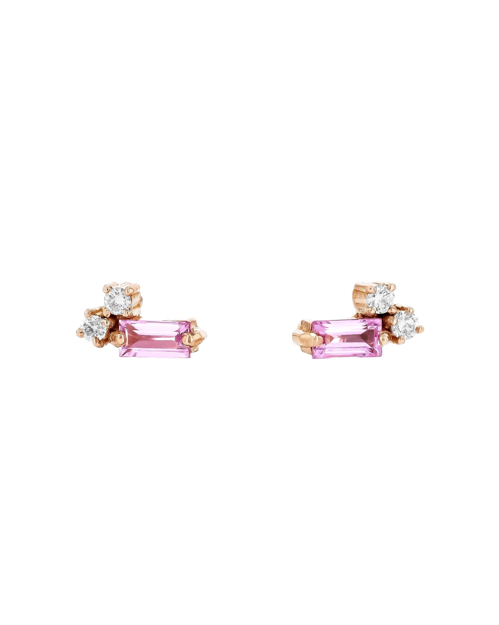 Suzanne Kalan Bold Burst Mini Studs in 18K Rose Gold, Pink Sapphire Suzanne Kalan Bold Burst Mini Studs in 18K Rose Gold, Pink Sapphire | Fine Earrings | Coveti