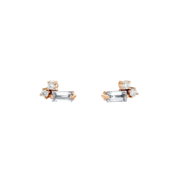 Suzanne Kalan Bold Burst Mini Studs in 18K Rose Gold | Fine Earrings | Coveti