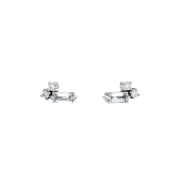 Bold Burst Mini Studs in 18K White Gold
