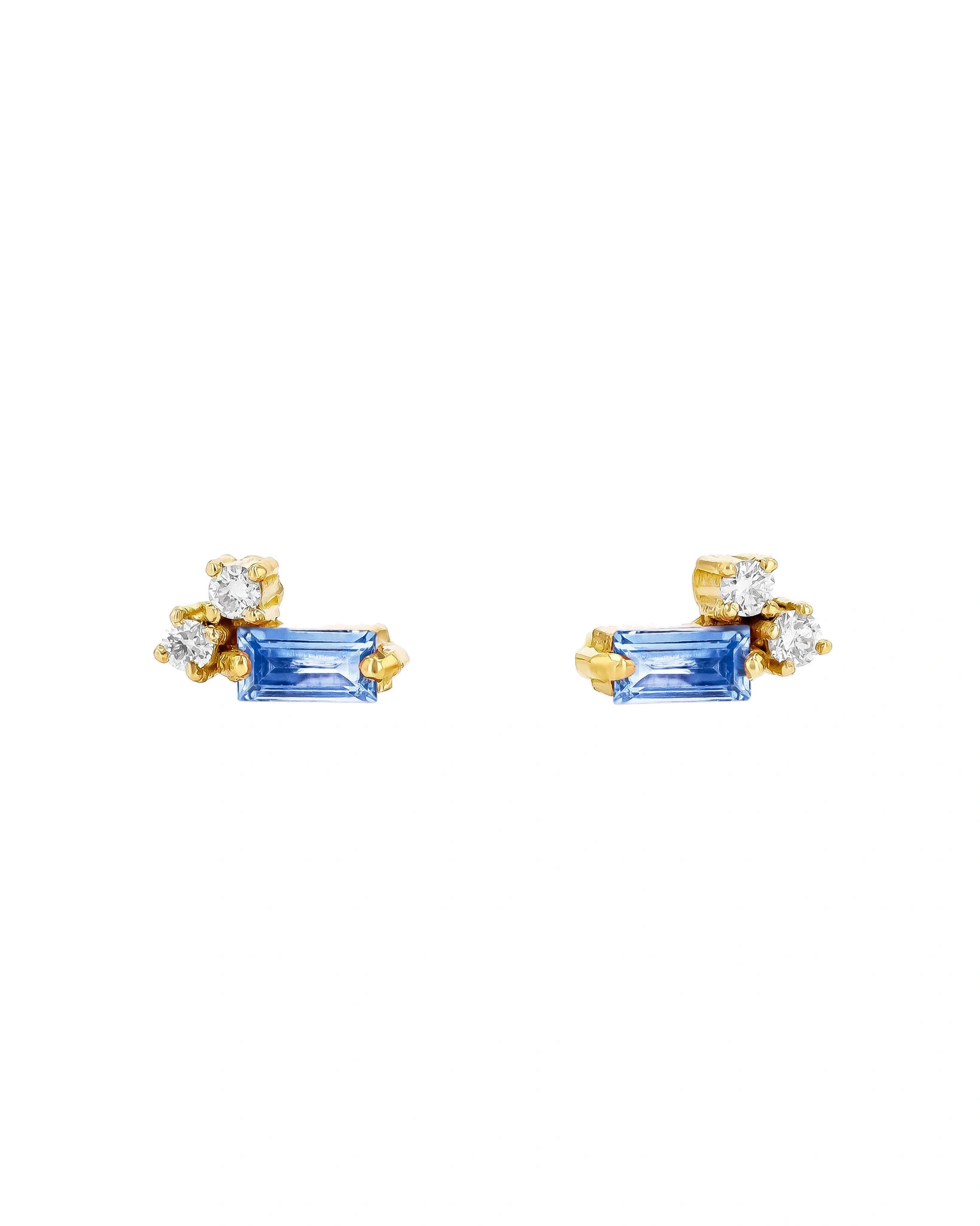 Suzanne Kalan Bold Burst Mini Studs in 18K Yellow Gold, Light Blue Sapphire Suzanne Kalan Bold Burst Mini Studs in 18K Yellow Gold, Light Blue Sapphire | Fine Earrings | Coveti