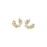 Suzanne Kalan Bold Burst Sideways Mini Hoops in 18K Yellow Gold | Fine Earrings | Coveti