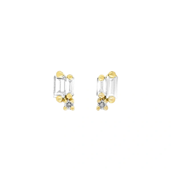 Suzanne Kalan Bold Burst Studs in 18K Yellow Gold | Fine Earrings | Coveti