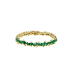 Suzanne Kalan Bold Burst Tennis Bracelet in 18K Yellow Gold, Emerald | Fine Bracelets | Coveti