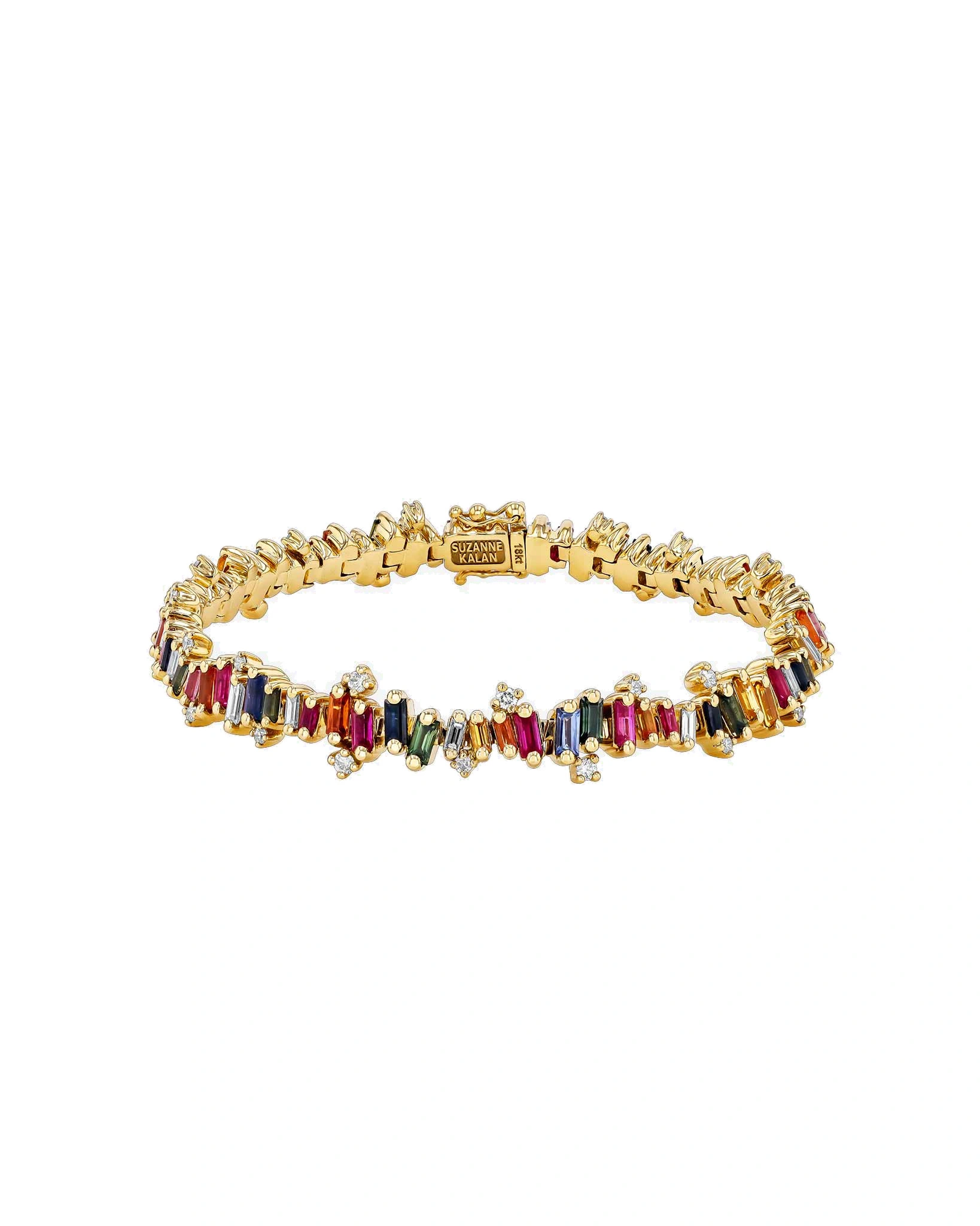Suzanne Kalan Bold Burst Tennis Bracelet in 18K Yellow Gold, Rainbow Sapphire Suzanne Kalan Bold Burst Tennis Bracelet in 18K Yellow Gold, Rainbow Sapphire | Fine Bracelets | Coveti