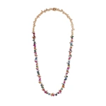 Suzanne Kalan Bold Burst Tennis Necklace in 18K Rose Gold, Rainbow Sapphire | Fine Necklaces | Coveti