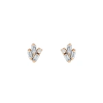 Suzanne Kalan Bold Cluster Diamond Studs in 18K Rose Gold | Fine Earrings | Coveti