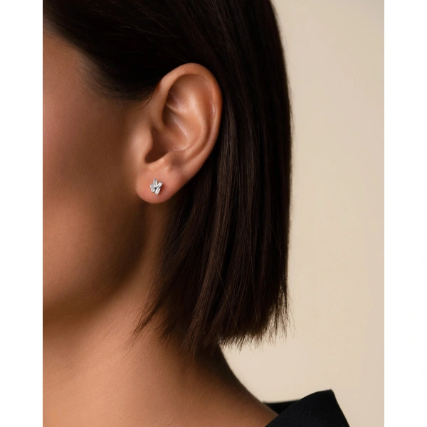Suzanne Kalan Bold Cluster Diamond Studs in 18K White Gold | Fine Earrings | Coveti
