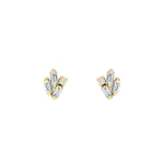 Suzanne Kalan Bold Cluster Diamond Studs in 18K Yellow Gold | Fine Earrings | Coveti