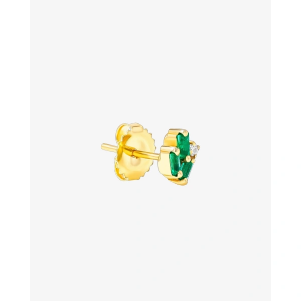 Suzanne Kalan Bold Cluster Emerald Studs in 18K Yellow Gold | Fine Earrings | Coveti
