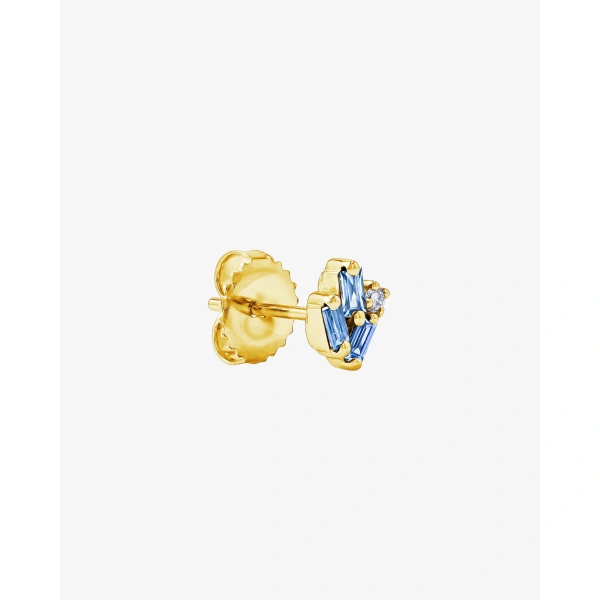 Suzanne Kalan Bold Cluster Light Blue Sapphire Studs in 18K Yellow Gold | Fine Earrings | Coveti