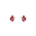 Suzanne Kalan Bold Cluster Ruby Studs in 18K Rose Gold | Fine Earrings | Coveti