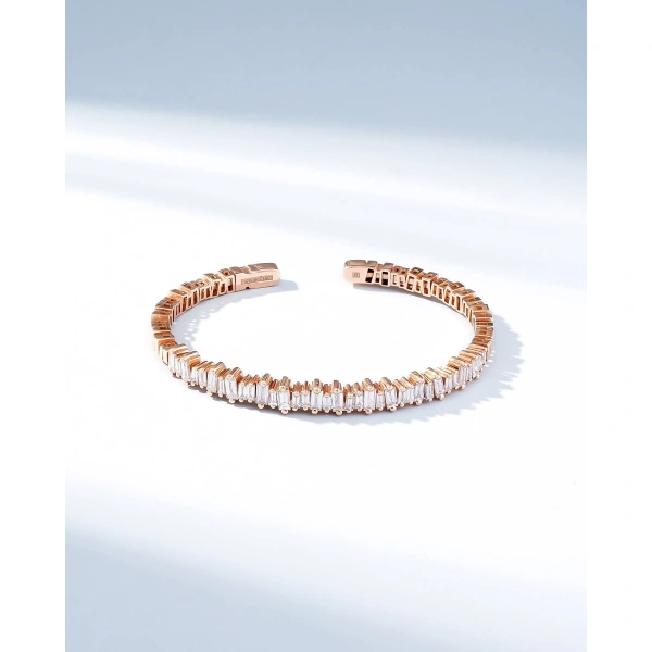 Suzanne Kalan Bold Diamond Bangle in 18K Rose Gold, Ref. AKB340-RGX | Fine Bracelets | Coveti