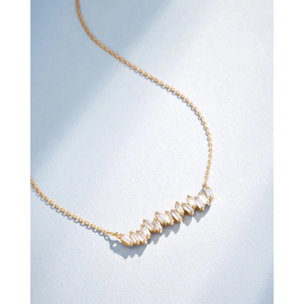Suzanne Kalan Bold Diamond Bar Pendant in 18K Yellow Gold | Fine Necklaces | Coveti