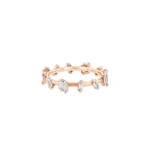 Suzanne Kalan Bold Diamond Barbwire Band in 18K Rose Gold | Fine Rings | Coveti