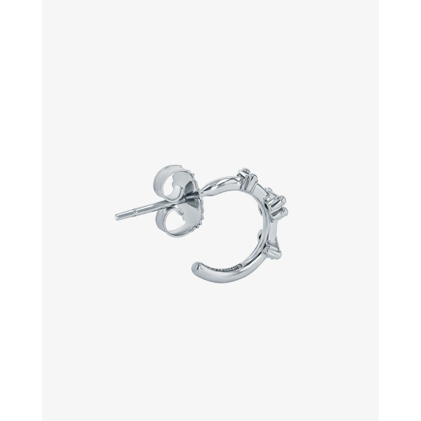 Suzanne Kalan Bold Diamond Barbwire Mini Hoops in 18K White Gold | Fine Earrings | Coveti