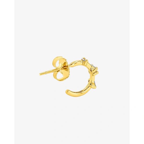 Suzanne Kalan Bold Diamond Barbwire Mini Hoops in 18K Yellow Gold | Fine Earrings | Coveti
