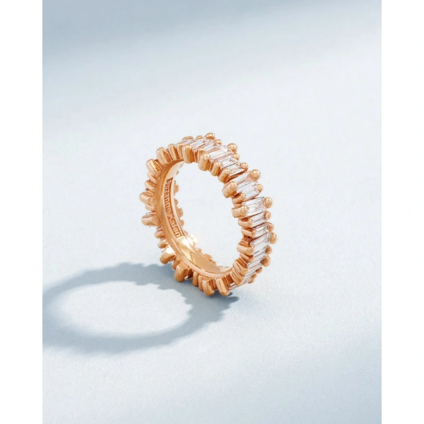 Suzanne Kalan Bold Diamond Eternity Band in 18K Rose Gold | Fine Rings | Coveti