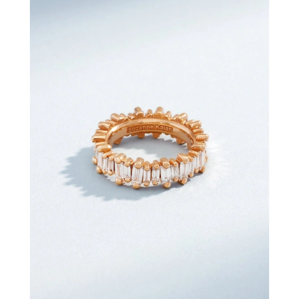 Suzanne Kalan Bold Diamond Eternity Band in 18K Rose Gold | Fine Rings | Coveti