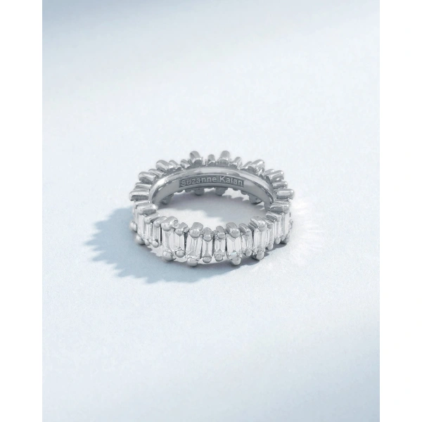 Suzanne Kalan Bold Diamond Eternity Band in 18K White Gold | Fine Rings | Coveti