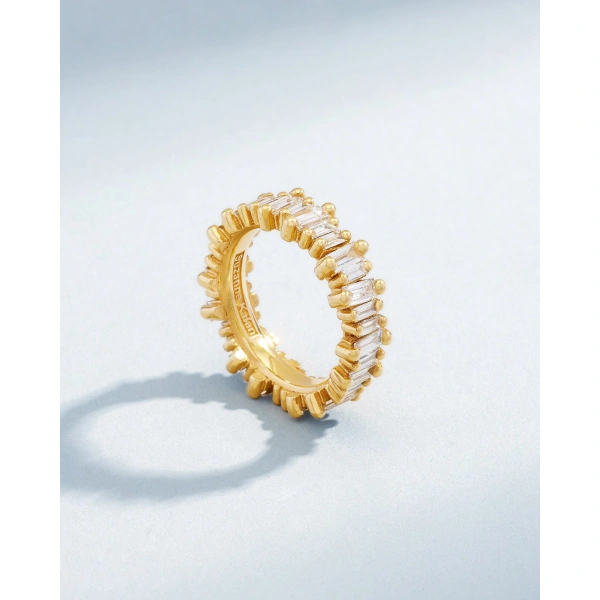 Suzanne Kalan Bold Diamond Eternity Band in 18K Yellow Gold | Fine Rings | Coveti