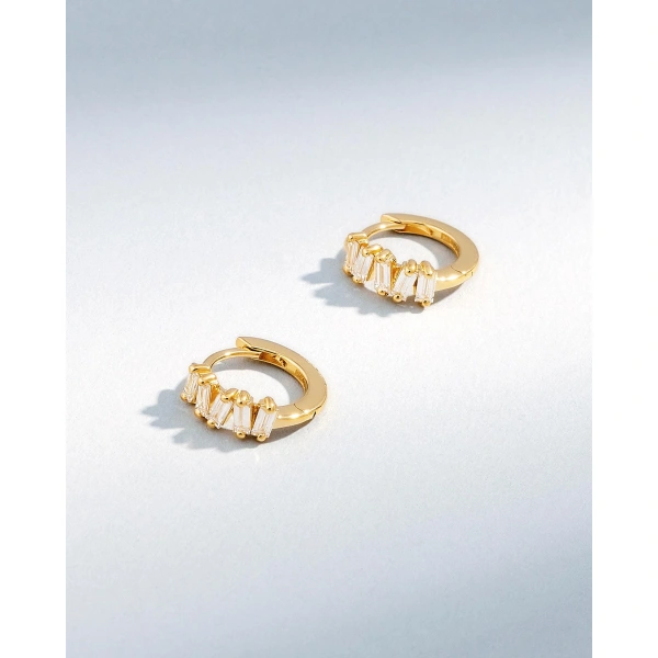 Suzanne Kalan Bold Diamond Huggies in 18K Yellow Gold | Fine Earrings | Coveti